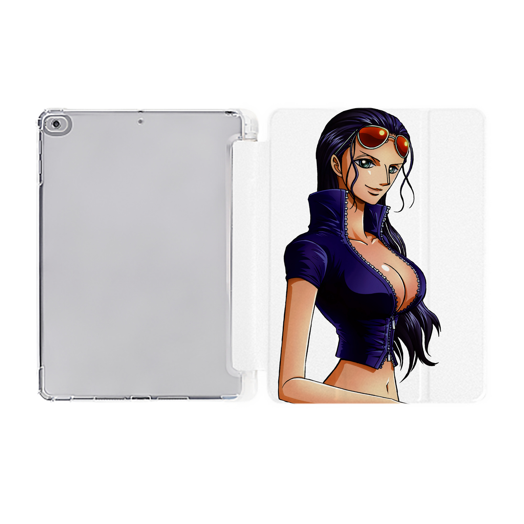 （画像用） ワンピース ニコ・ロビン ONE PIECE Nico Robin IPad ケース ペン収納付き 三つ折りスタンド PUレザー×シリコン 対応機種9.5/10.5/10.9インチ